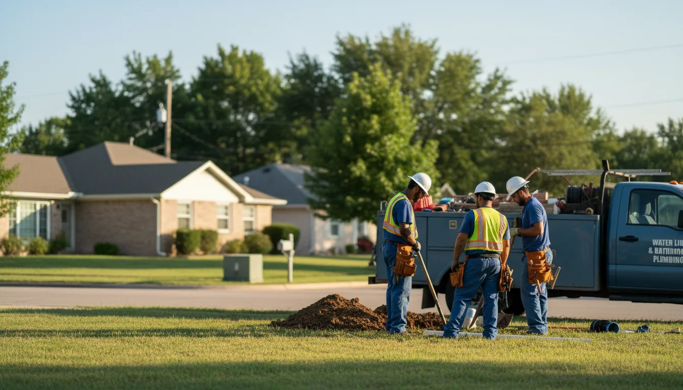 Residential water line and bathroom plumbing service in Barnsdall, OK